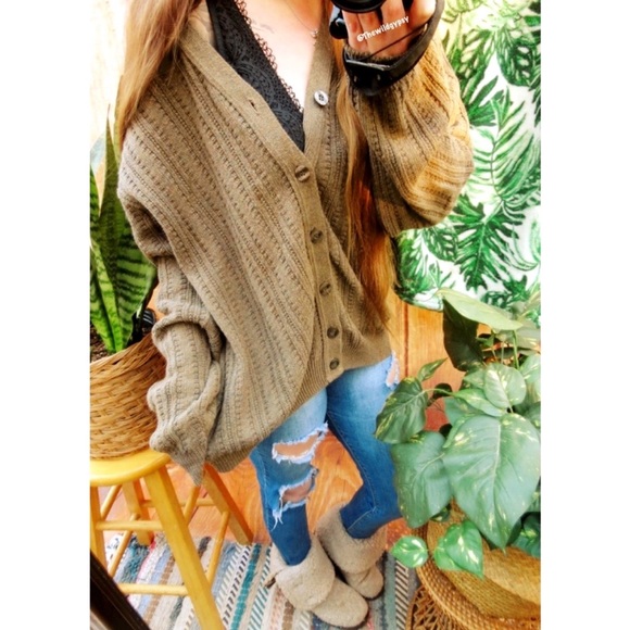 Vintage Sweaters - Vintage earth toned chunky knit grandpa cardigan ☕️